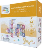 Cleverclixx Magnetisch Speelgoed | Ball Run Creative Pack Pastel | 70 Stuks | Speelgoed 3 jaar