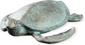 Gilde handwerk - Sculptuur - Beeld - Schildpad - Turtle - Polyresin -Goud/Groen