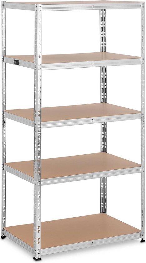 MSW Stellingkast - 90 x 60 x 180 cm - voor 5 x 175 kg - Grå