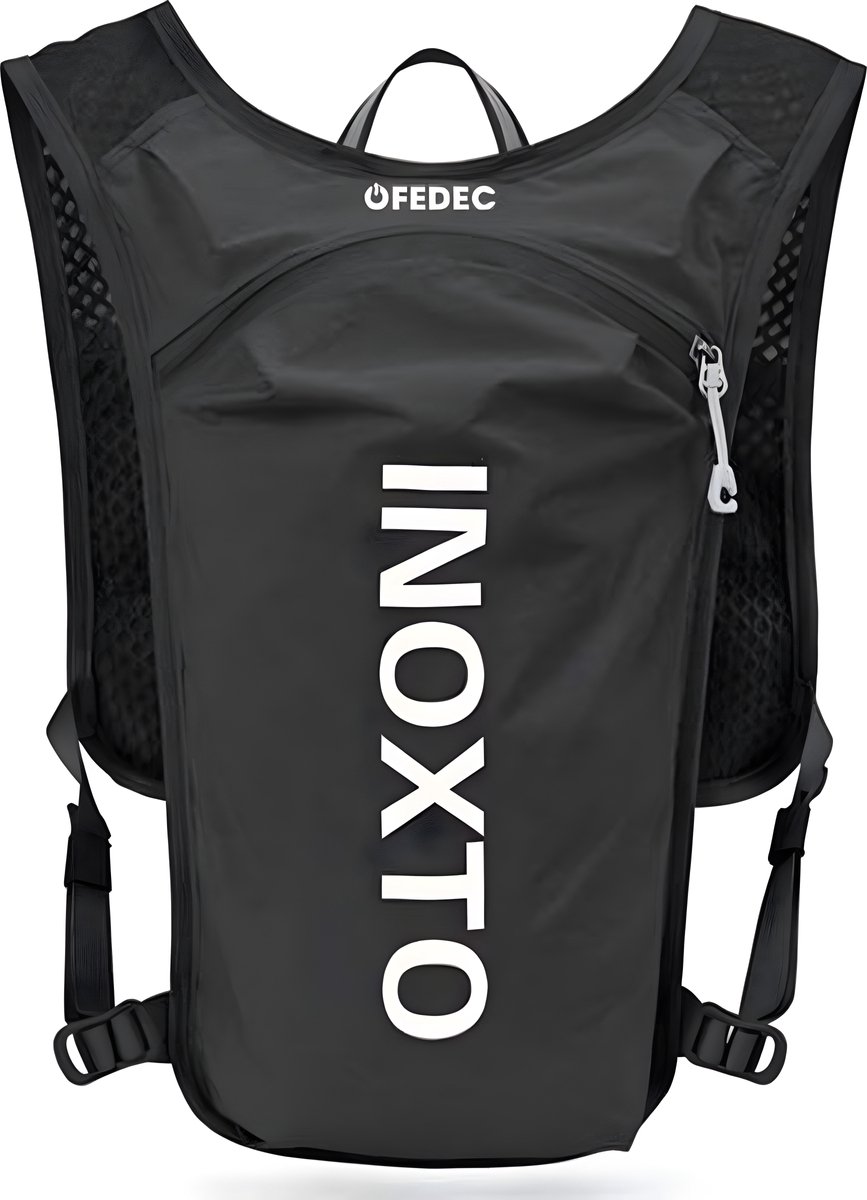FEDEC Hardloopvest - Hardlooprugzak - Waterdicht - Reflecterend - Zwart - 5 Liter - 140 gram