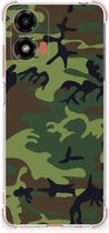 Smartphone hoesje Geschikt voor Motorola Moto G24 | G24 Power | G04 Anti-shock Hoesje met foto met transparante rand Camouflage