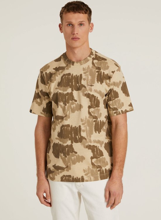 Chasin' T-shirt T-shirt afdrukken Camo Beige Maat XL