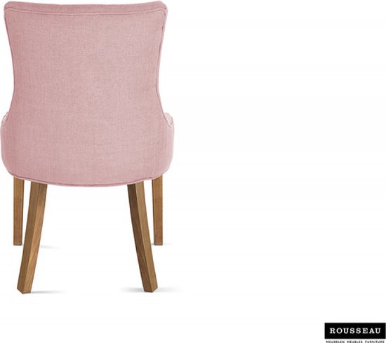 Chaise de salle à manger 'Fancy' Tissu Rose, Pieds en bois exotique et revêtement 100% polyester