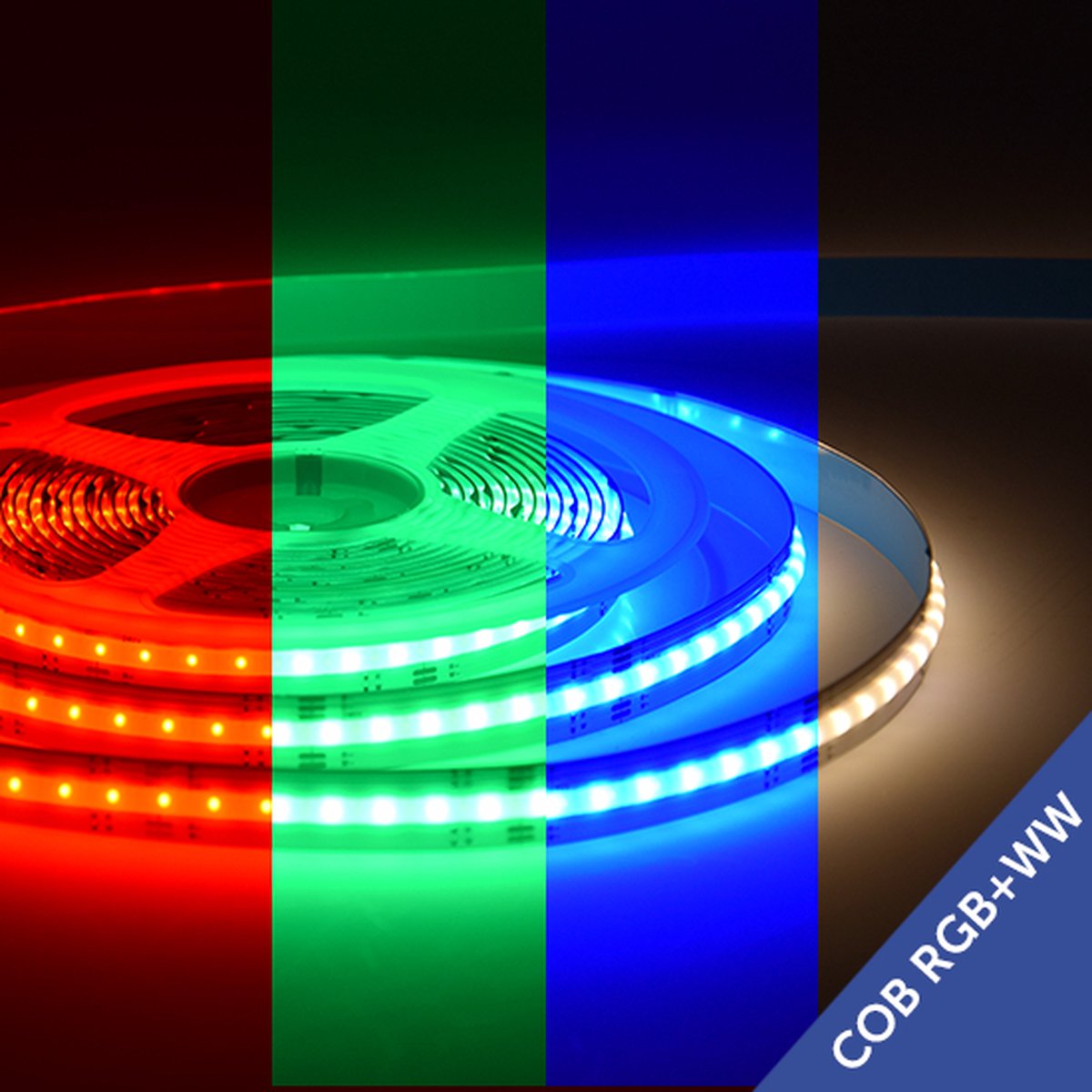LED Outlet LED Strip COB 784 leds/mtr IP20 19.2W RGBW CRI90 24V 12mm