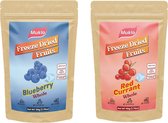 Muklo Mixpakket Freeze Dried Fruits Whole (Rode Bes, Blauwe Bes) 2x50Gr - Gezonde Snack - Zonder toevoegingen - 100% fruit