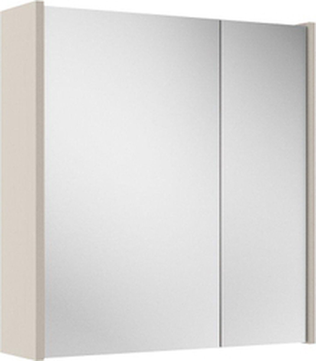 Adema Spiegelkast 60x63x16cm inclusief zijpanelen cotton (beige)