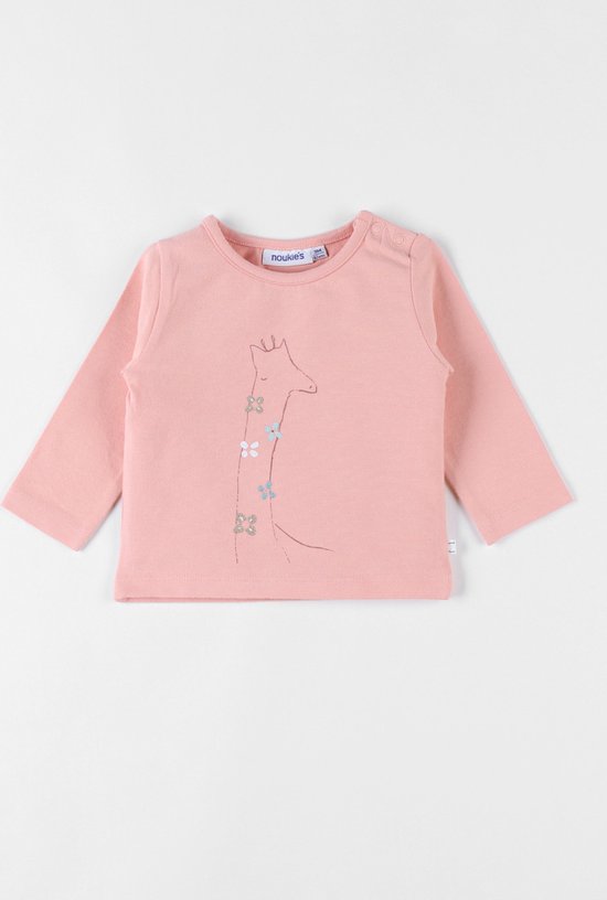 T-shirt met girafje, blush