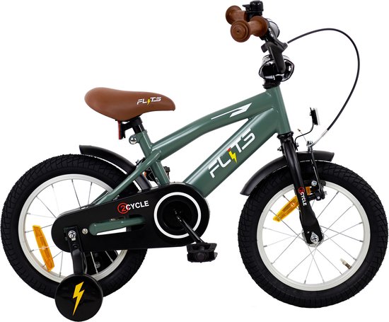 2Cycle Flash - Vélo pour enfants - 14 pouces - Vert - Vélo pour garçons - Vélo 14 pouces