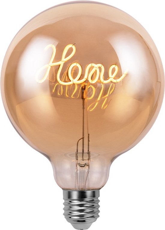 LED-lamp Home - E27 Filament Home - letterlamp - lamp met woorden - lamp met text - amberlight - LED lamp - dimbaar - lamp met letters