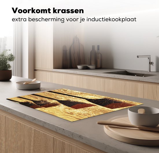 KitchenYeah® Inductie beschermer 80.2x52.2 cm - Roeispaan bladen van racende roeiers die door het water snijden - Kookplaataccessoires - Afdekplaat voor kookplaat - Inductiebeschermer - Inductiemat - Inductieplaat mat