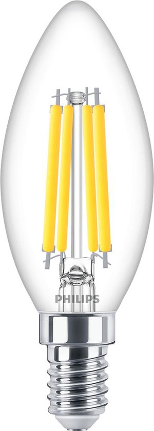 PHILIPS - LED Lamp E14 - MASTER Value LEDcandle E14 Filament Helder 3.4W 470lm - 927 Zeer Warm Wit 2700K - Beste Kleurweergave - Dimbaar | Vervangt 40W