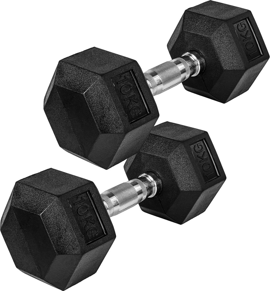 MOVIT Dumbbell - Gietijzer - Hexagon - Vaste Halter - 2 x 10 kg