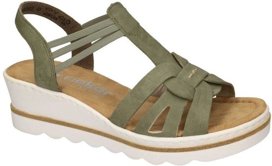 Rieker -Dames - groen olijf - sandalen