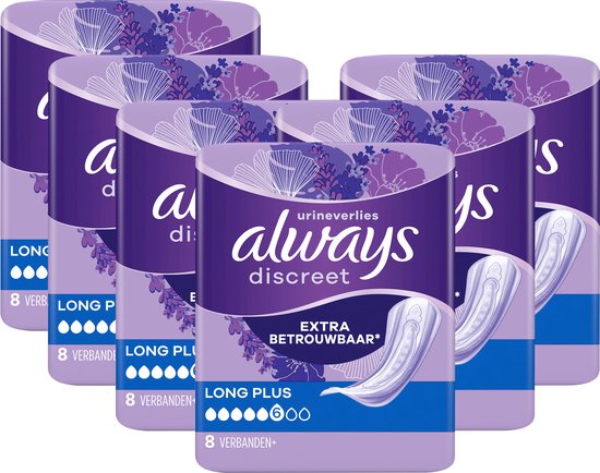 Bandage Always Discreet pour perte urinaire - Long - 48 pièces - Paquet économique