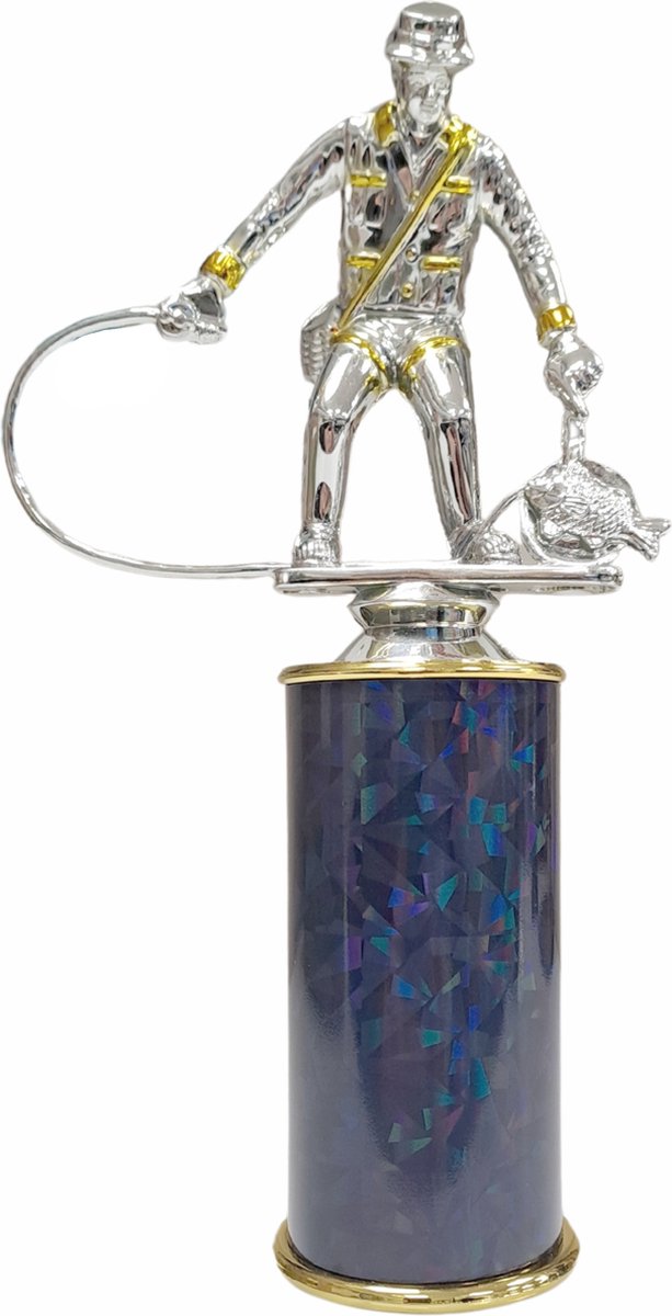 Vistrofee Cosmic Angler 19 cm Trofee Vissen Beker Trofee Prijs Viswedstrijd Visbeker Vis Wedstrijd