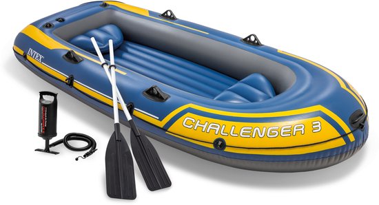 Intex Challenger 3 Boot Set - 295 x 137 x 43 cm - Inclusief peddels en pomp