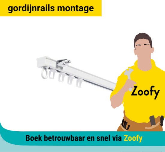 Gordijnrails ophangen - Door Zoofy in samenwerking met Bol - Installatie-afspraak gepland binnen 1 werkdag