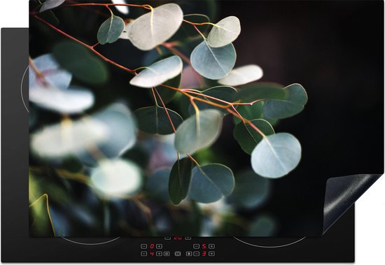 KitchenYeah® Inductie beschermer 76x51.5 cm - Eucalyptus bladeren aan takken - Kookplaataccessoires - Afdekplaat voor kookplaat - Inductiebeschermer - Inductiemat - Inductieplaat mat