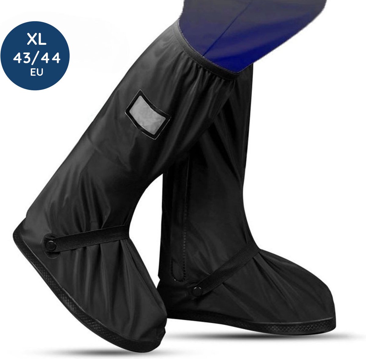 EASTWALL Cover Pro schoenhoes - Maat 43-44 - Schoenovertrek herbruikbaar - Bescherm je schoenen tegen water, modder en sneeuw - Universele waterdichte overschoenen - Schoenbeschermers - Anti-slip - Trekkoord afsluiting - Zwart