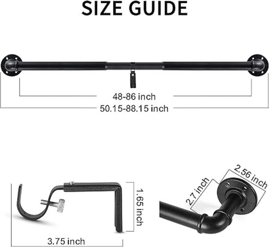 gordijnroede kledingstang, douchegordijnstang, extra lang