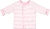 Reversible vest uni roze - roze streep met wit mt 68