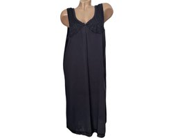Dames katoenen mouwloos nachthemd XXL zwart