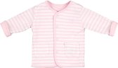 Reversible vest uni roze - roze streep met wit mt 74