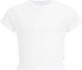 WE Fashion Meisjes cropped T-shirt van ribstof