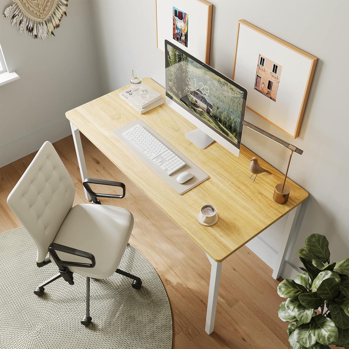 SogesHome Bureau d'Ordinateur Compact Petite Table Pliante 80 x 40 cm pour Bureau à Domicile Petite Table d'écriture