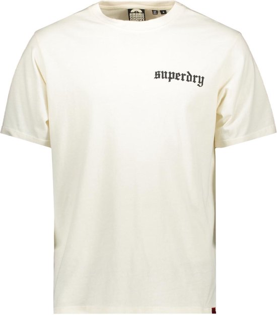 Superdry T-shirt Tattoo Graphic Loose T Shirt M1011896b Cream Mannen Maat - M