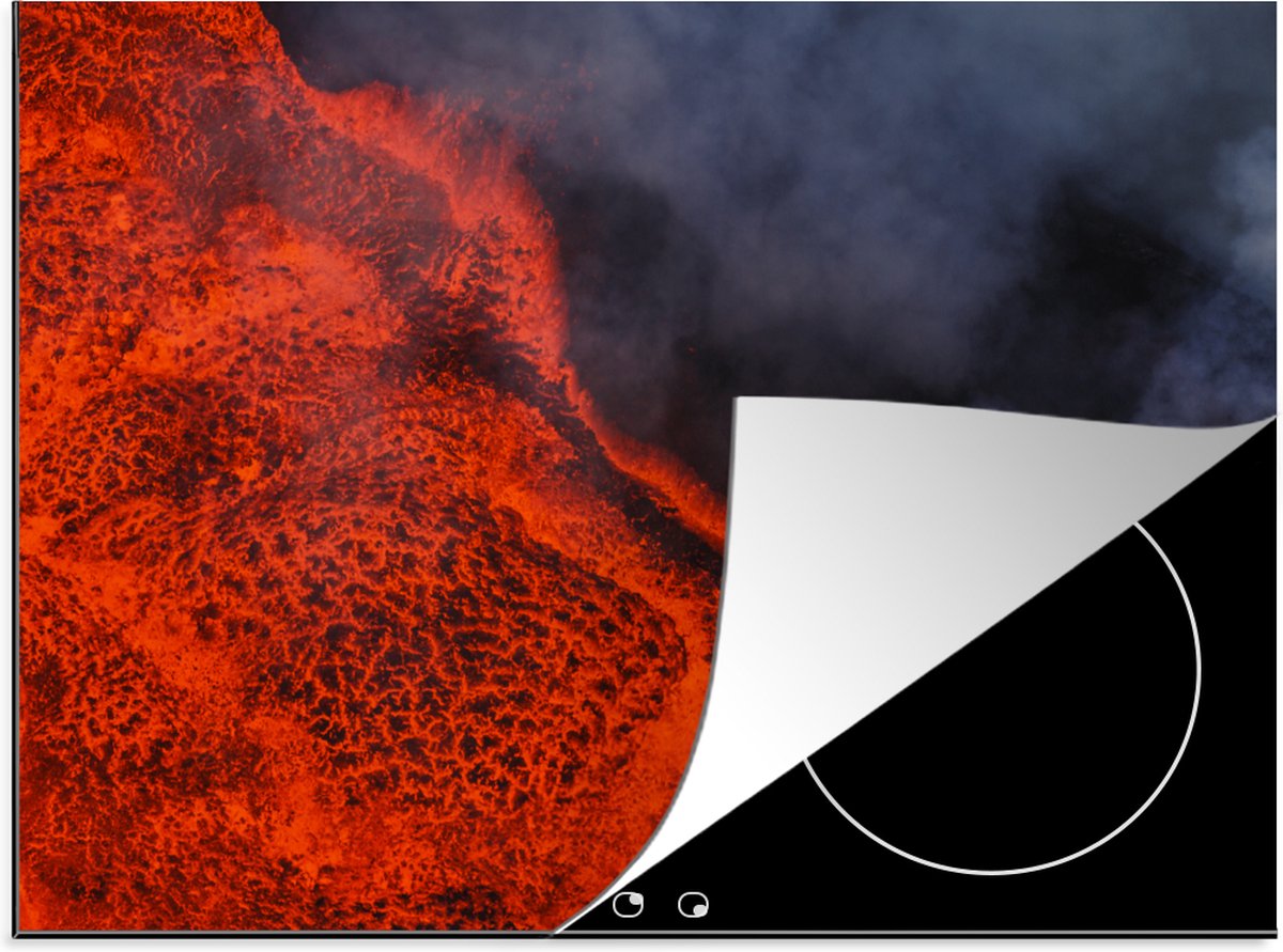 KitchenYeah® Inductie beschermer 77x59 cm - Bovenaanzicht van een lavameer - Kookplaataccessoires - Afdekplaat voor kookplaat - Inductiebeschermer - Inductiemat - Inductieplaat mat