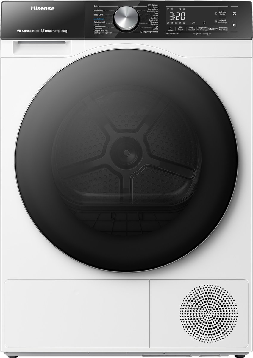 Hisense 5S Serie DH5S102BW - Wasdroger met Energielabel C - Warmtepompdroger - 10kg - ConnectLife - Basket Dry op Prijzenvolger.com