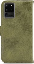 My Style Flex Wallet Telefoonhoesje geschikt voor Samsung Galaxy S20 Ultra Hoesje Bookcase Portemonnee - Olive