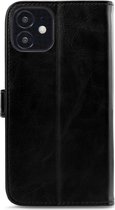 Xccess Telefoonhoesje geschikt voor Apple iPhone 12 Mini Hoesje | Xccess Business Bookcase Portemonnee | Pasjeshouder voor 3 Pasjes | Telefoonhoesje voor Pinpas / OV Kaart / Rijbewijs - Zwart
