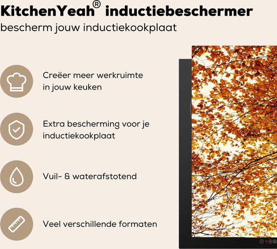 KitchenYeah® Inductie beschermer 30x52 cm - Boom - Herfstbladeren - Seizoenen - Landelijk - Kookplaataccessoires - Afdekplaat voor kookplaat - Inductiebeschermer - Inductiemat - Inductieplaat mat