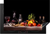 KitchenYeah® Inductie beschermer 76x51.5 cm - Stilleven - Eten - Drinken - Fruit - Zwart - Kookplaataccessoires - Afdekplaat voor kookplaat - Inductiebeschermer - Inductiemat - Inductieplaat mat