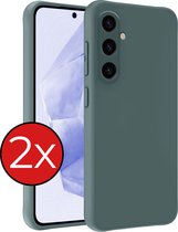 Hoesje Geschikt voor Samsung A35 Hoesje Siliconen Case Hoes - Hoes Geschikt voor Samsung Galaxy A35 5G Hoes Cover Case - Donkergroen - 2 PACK