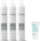 3 x Goldwell - Stylesign Working Hairspray - 500 ml + Gratis Evo Travelsize