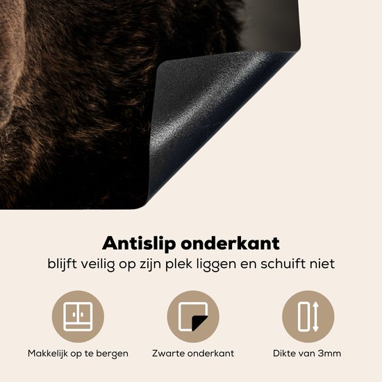 KitchenYeah® Inductie beschermer 77x51 cm - Close-up bruine beer - Kookplaataccessoires - Afdekplaat voor kookplaat - Inductiebeschermer - Inductiemat - Inductieplaat mat