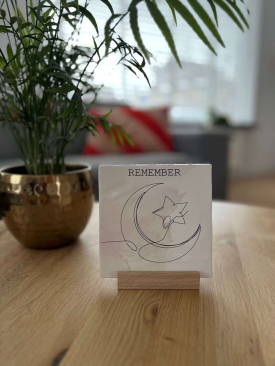 Tegeltje Remember - 13x13cm - Symboliseer Dierbare Herinneringen - Keramiek - NUUW at home