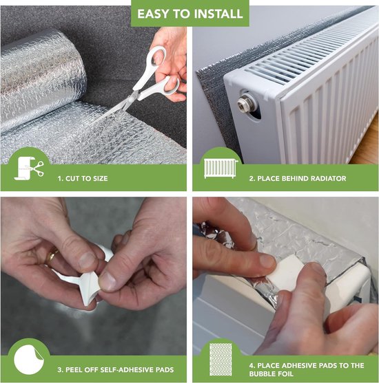 Radiatorfolie Isolatie 6m X 50cm X 3mm Radiatorfolie Voor De Muur Achter De Verwarming Verwarmingsfolie Op Rol Isolatie Achter Radiator