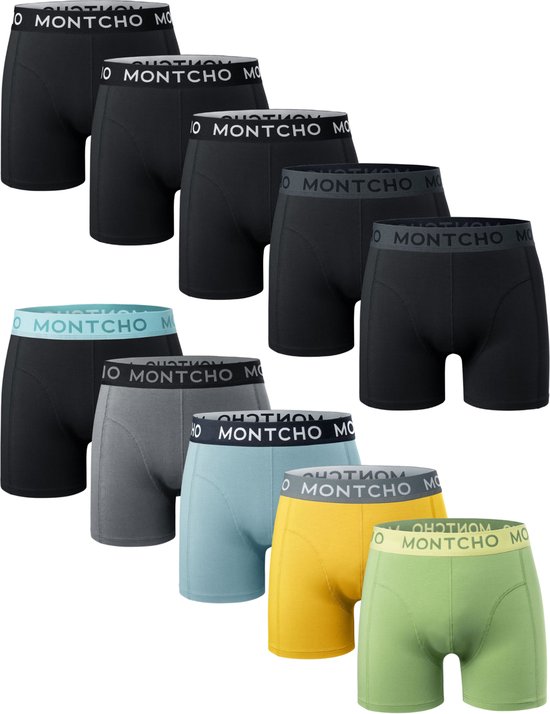 MONTCHO - Dazzle Series - Boxershort Heren - Onderbroeken heren - Boxershorts - Heren ondergoed - 10 Pack - Premium Mix Boxershorts - Mellow Shades - Heren - Maat M