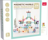 KEBO magnetisch speelgoed - magnetic tiles - magnetische tegels - magnetische bouwstenen - constructie speelgoed - montessori speelgoed - knikkerbaan 208pcs - KBLG-208