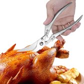 Keukenschaar met metalen handgrepen voor kip, gevogelte, vis, vlees en groenten, scherpe bottenschaar van roestvrij staal