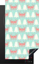 KitchenYeah® Inductie beschermer 30x52 cm - Hert - Patroon - Roze - Kookplaataccessoires - Afdekplaat voor kookplaat - Inductiebeschermer - Inductiemat - Inductieplaat mat