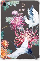 Cover Case Geschikt voor Samsung Galaxy Tab A9 Plus Hoesje Super als Cadeau voor Vriendin Bird Flowers met doorzichte zijkanten