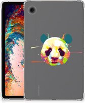 Hoes Geschikt voor Samsung Galaxy Tab A9 Tablet Backcover met foto Super als Sinterklaas Cadeautje Panda Color met transparant zijkanten
