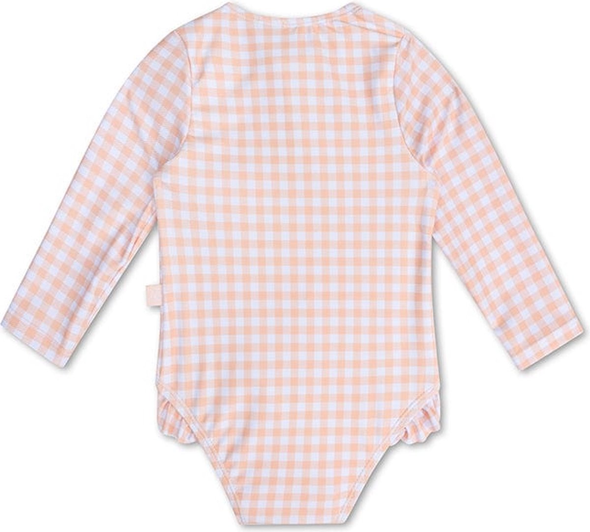 Swim Essentials UV Badpak Meisjes Met Lange Mouwen - Oranje/Wit - Sunset Grid — afbeelding 2