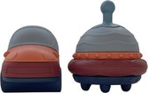 Mabebi - Ufo en auto speelset - Baby speelgoed - Stapelspeelgoed - Badspeelgoed - Silicone Speelgoed - Cadeau idee - Blauw Oranje