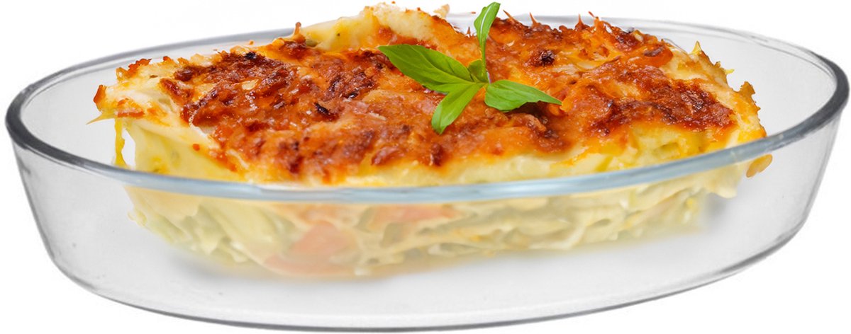 Marinex Ovenschaal van borosilicaat glas - ovaal - 2.4 Liter - 30 x 21 x 6 cm - serveerschaal